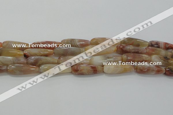 CTR141 15.5 inches 10*30mm faceted teardrop yellow agate beads