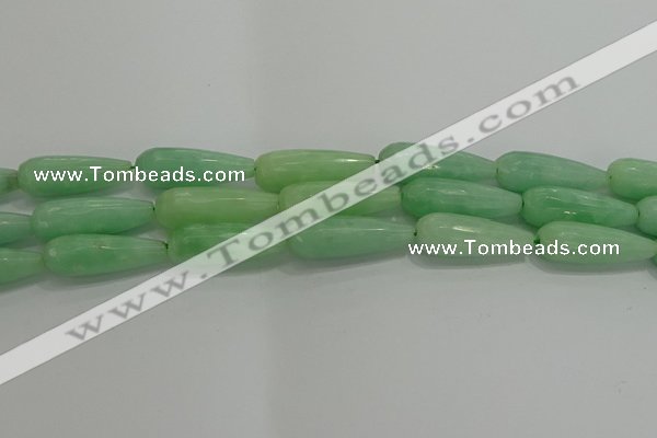 CTR146 15.5 inches 10*30mm faceted teardrop jade gemstone beads