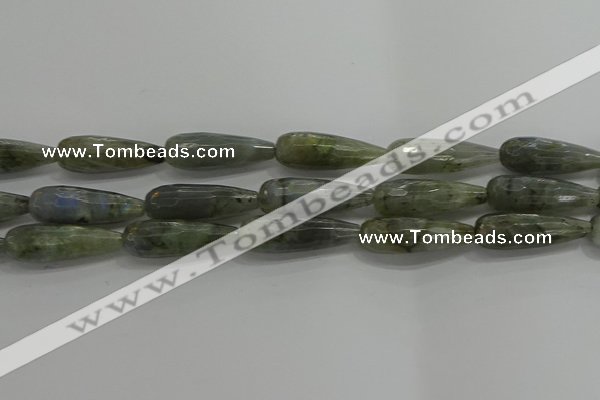 CTR147 15.5 inches 10*30mm faceted teardrop labradorite beads
