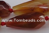 CTR211 15.5 inches 15*25mm - 16*40mm faceted teardrop red agate beads