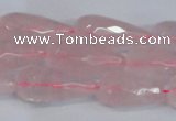 CTR301 15.5 inches 12*25mm faceted teardrop rose quartz beads