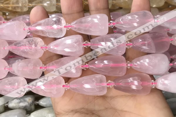 CTR350 15.5 inches 15*25mm faceted teardrop rose quartz beads