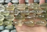 CTR352 15.5 inches 15*25mm faceted teardrop lemon quartz beads