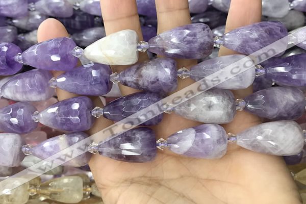 CTR354 15.5 inches 15*25mm faceted teardrop lavender amethyst beads