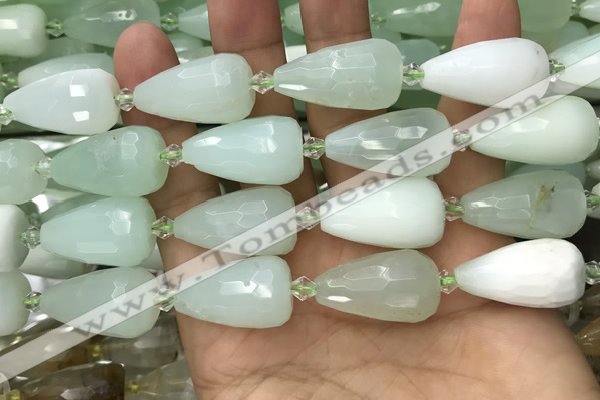 CTR357 15.5 inches 15*25mm faceted teardrop light prehnite beads