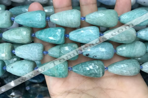 CTR359 15.5 inches 15*25mm faceted teardrop amazonite beads