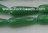 CTR36 15.5 inches 10*30mm faceted teardrop gree aventurine beads