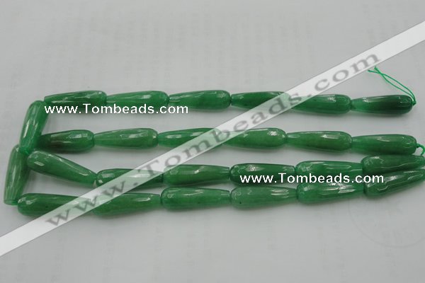 CTR36 15.5 inches 10*30mm faceted teardrop gree aventurine beads