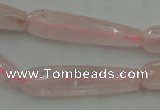 CTR40 15.5 inches 10*40mm faceted teardrop rose quartz beads