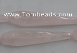 CTR41 15.5 inches 10*40mm faceted teardrop rose quartz beads