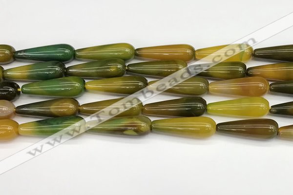 CTR416 15.5 inches 10*30mm teardrop agate beads wholesale