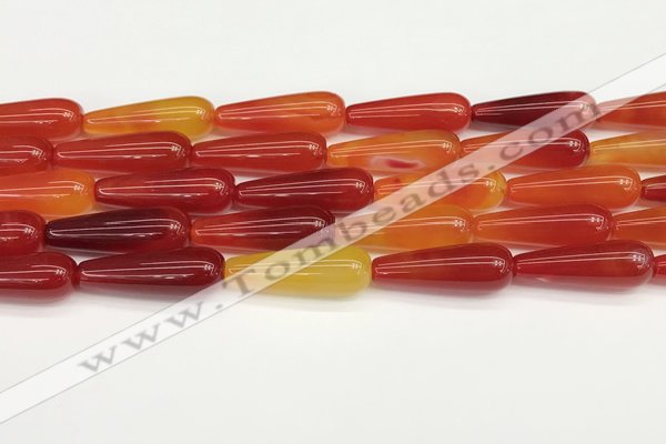 CTR418 15.5 inches 10*30mm teardrop agate beads wholesale