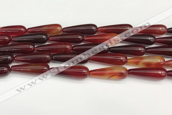 CTR421 15.5 inches 10*30mm teardrop agate beads wholesale