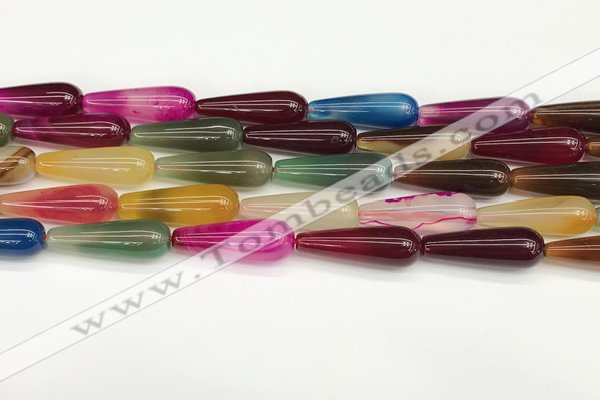 CTR423 15.5 inches 10*30mm teardrop agate beads wholesale