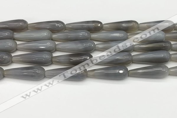 CTR450 15.5 inches 10*30mm faceted teardrop agate beads wholesale