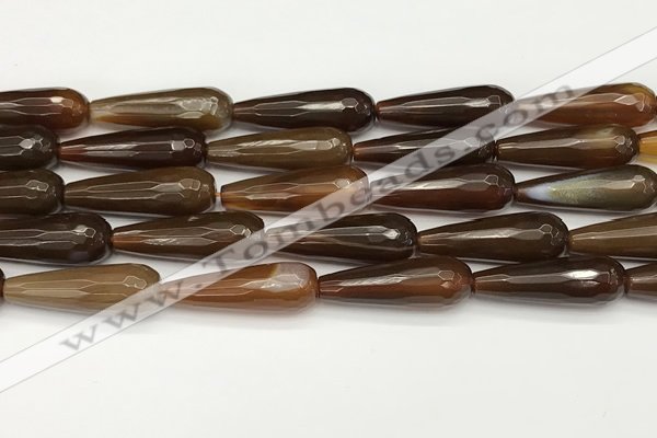 CTR452 15.5 inches 10*30mm faceted teardrop agate beads wholesale