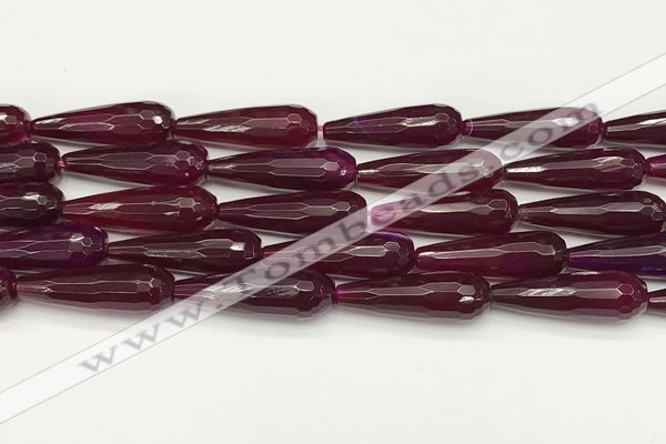 CTR453 15.5 inches 10*30mm faceted teardrop agate beads wholesale
