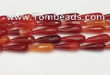 CTR457 15.5 inches 10*30mm faceted teardrop agate beads wholesale