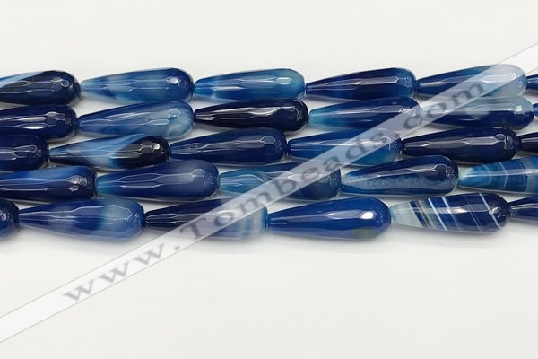 CTR458 15.5 inches 10*30mm faceted teardrop agate beads wholesale