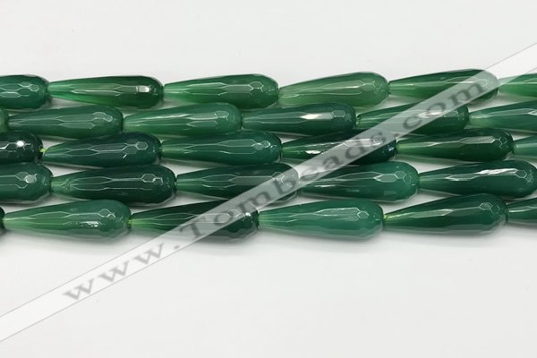 CTR461 15.5 inches 10*30mm faceted teardrop agate beads wholesale