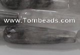 CTR56 15.5 inches 10*40mm faceted teardrop cloudy quartz beads