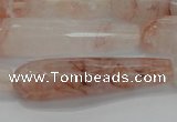 CTR57 15.5 inches 10*40mm faceted teardrop pink quartz beads