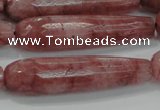 CTR58 15.5 inches 10*40mm faceted teardrop strawberry quartz beads