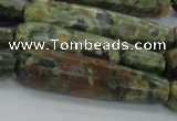 CTR59 15.5 inches 10*40mm faceted teardrop rhyolite gemstone beads