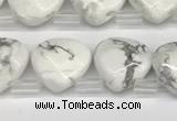 CTR603 Top drilled 10*10mm faceted briolette white howlite beads