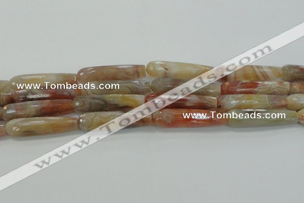 CTR63 15.5 inches 10*40mm faceted teardrop yellow agate beads