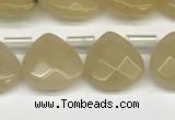 CTR634 Top drilled 13*13mm faceted briolette yellow aventurine beads