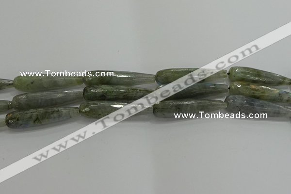 CTR65 15.5 inches 10*40mm faceted teardrop labradorite beads