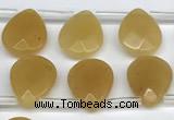 CTR664 Top drilled 10*14mm faceted briolette yellow aventurine beads