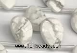 CTR673 Top drilled 10*14mm faceted briolette white howlite beads