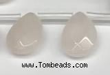 CTR690 Top drilled 12*16mm faceted briolette rose quartz beads