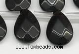 CTR705 Top drilled 12*16mm faceted briolette synthetic smoky quartz beads