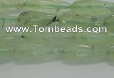 CTR72 15.5 inches 6*16mm faceted teardrop green rutilated quartz beads