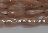 CTR73 15.5 inches 6*16mm faceted teardrop moonstone gemstone beads