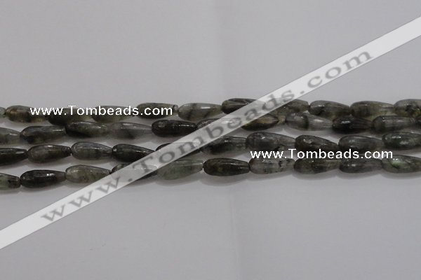 CTR77 15.5 inches 6*16mm faceted teardrop labradorite beads