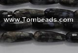 CTR78 15.5 inches 6*16mm faceted teardrop grey opal gemstone beads