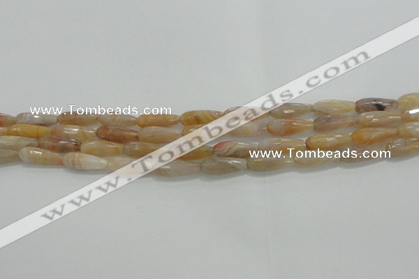 CTR80 15.5 inches 6*16mm faceted teardrop yellow agate beads