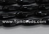 CTR82 15.5 inches 6*16mm faceted teardrop black agate beads