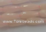 CTR84 15.5 inches 6*16mm faceted teardrop peach stone beads