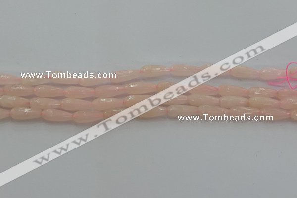 CTR84 15.5 inches 6*16mm faceted teardrop peach stone beads