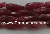 CTR86 15.5 inches 6*16mm faceted teardrop strawberry quartz beads