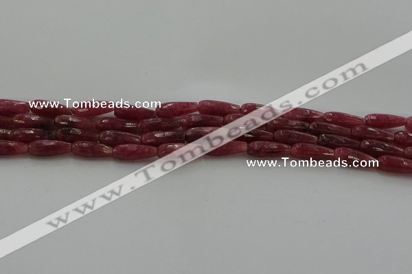 CTR86 15.5 inches 6*16mm faceted teardrop strawberry quartz beads