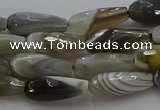 CTR87 15.5 inches 6*16mm faceted teardrop grey botswana agate beads