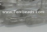 CTR90 15.5 inches 8*20mm faceted teardrop cloudy quartz beads