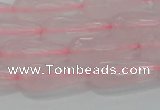 CTR91 15.5 inches 8*20mm faceted teardrop rose quartz beads