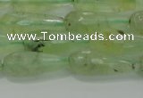 CTR93 15.5 inches 8*20mm faceted teardrop green rutilated quartz beads